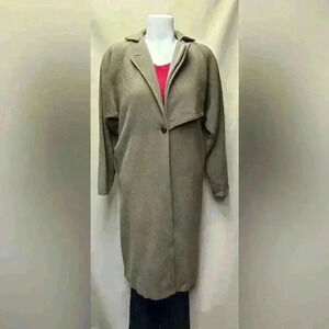 Oscar De La Renta Vintage Long Coat Size 4 Color Tan Unknown Fabric Union Label